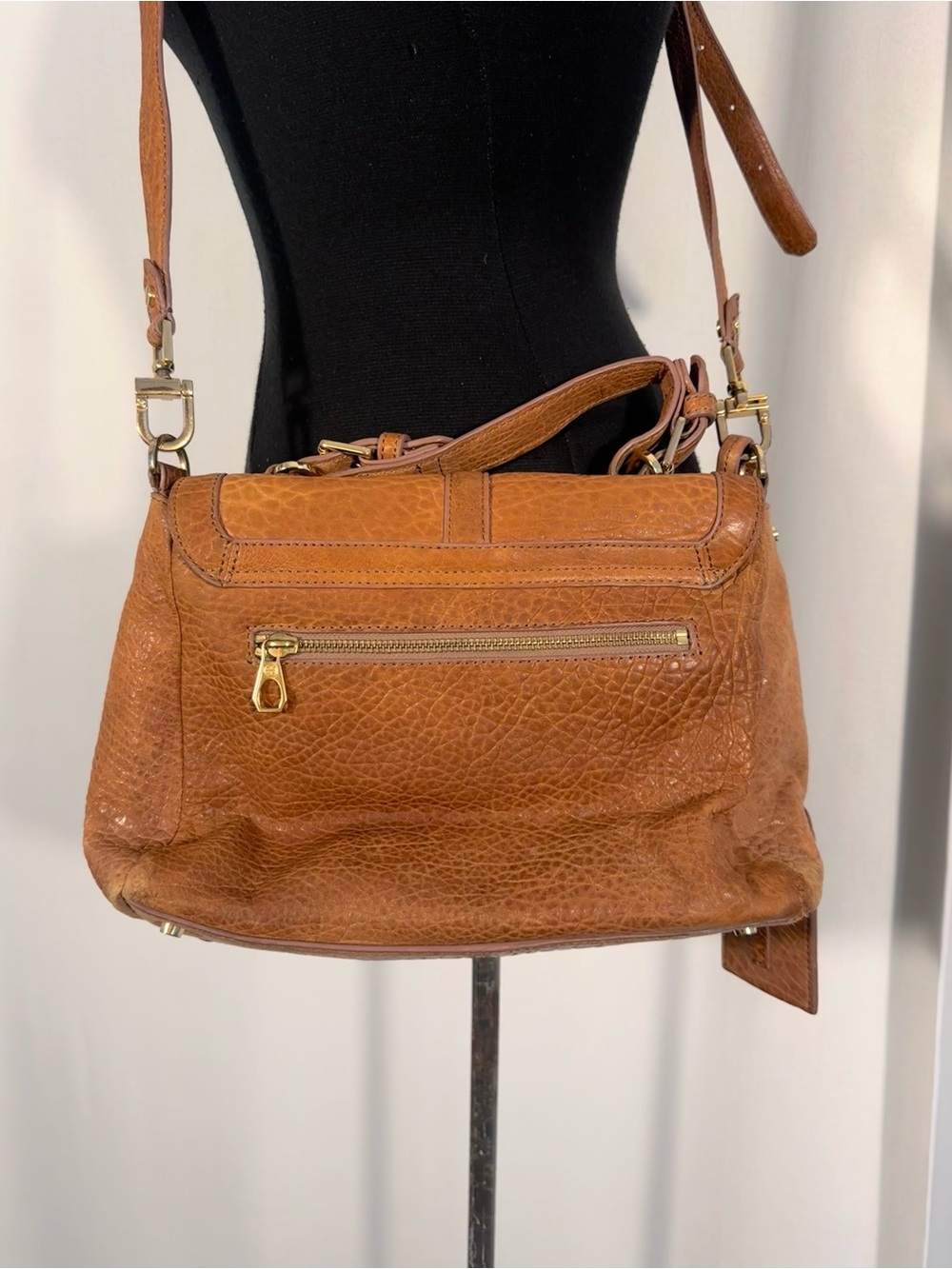 Tory Burch 797 Medium Brown Pebbled Leather Satchel Bag - Picture 7 of 12